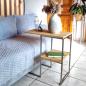 Preview: Beistelltisch Edelstahl & Holz – Schiebbar für Couch & Bett | Handmade